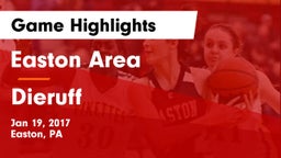 Easton Area  vs Dieruff  Game Highlights - Jan 19, 2017