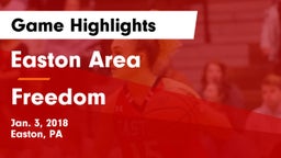 Easton Area  vs Freedom  Game Highlights - Jan. 3, 2018