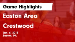 Easton Area  vs Crestwood  Game Highlights - Jan. 6, 2018