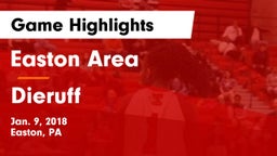 Easton Area  vs Dieruff  Game Highlights - Jan. 9, 2018