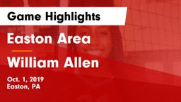 Easton Area  vs William Allen Game Highlights - Oct. 1, 2019