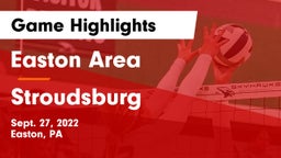 Easton Area  vs Stroudsburg  Game Highlights - Sept. 27, 2022