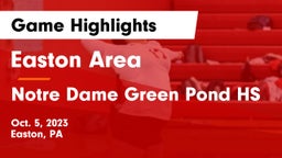 Easton Area  vs Notre Dame Green Pond HS Game Highlights - Oct. 5, 2023