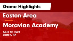Easton Area  vs Moravian Academy  Game Highlights - April 12, 2022