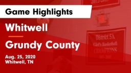 Whitwell  vs Grundy County Game Highlights - Aug. 25, 2020