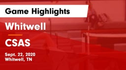 Whitwell  vs CSAS Game Highlights - Sept. 22, 2020