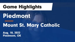 Piedmont  vs Mount St. Mary Catholic  Game Highlights - Aug. 18, 2022