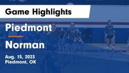 Piedmont  vs Norman  Game Highlights - Aug. 15, 2023
