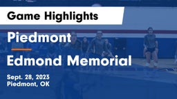 Piedmont  vs Edmond Memorial  Game Highlights - Sept. 28, 2023