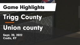 Trigg County  vs Union county  Game Highlights - Sept. 20, 2022