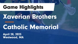 Xaverian Brothers  vs Catholic Memorial  Game Highlights - April 28, 2023