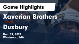 Xaverian Brothers  vs Duxbury  Game Highlights - Dec. 21, 2023