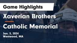 Xaverian Brothers  vs Catholic Memorial  Game Highlights - Jan. 3, 2024