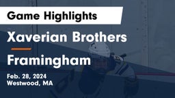 Xaverian Brothers  vs Framingham  Game Highlights - Feb. 28, 2024