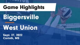 Biggersville  vs West Union  Game Highlights - Sept. 27, 2022