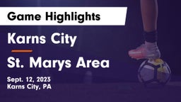 Karns City  vs St. Marys Area  Game Highlights - Sept. 12, 2023