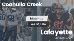 Matchup: Coahulla Creek High vs. Lafayette  2020