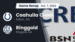 Recap: Coahulla Creek  vs. Ringgold  2022