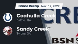 Recap: Coahulla Creek  vs. Sandy Creek  2022