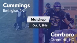 Matchup: Cummings  vs. Carrboro  2016