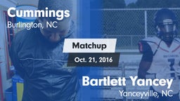 Matchup: Cummings  vs. Bartlett Yancey  2016