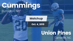 Matchup: Cummings  vs. Union Pines  2019