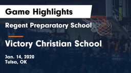 Regent Preparatory School  vs Victory Christian School Game Highlights - Jan. 14, 2020