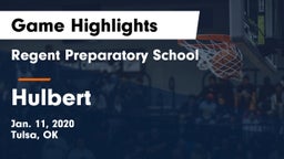 Regent Preparatory School  vs Hulbert  Game Highlights - Jan. 11, 2020