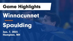 Winnacunnet  vs Spaulding  Game Highlights - Jan. 7, 2023