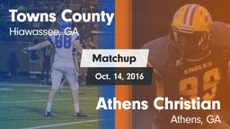 Matchup: Towns County High vs. Athens Christian  2016
