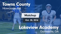 Matchup: Towns County High vs. Lakeview Academy  2016