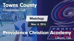 Matchup: Towns County High vs. Providence Christian Academy  2016