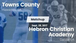 Matchup: Towns County High vs. Hebron Christian Academy  2017