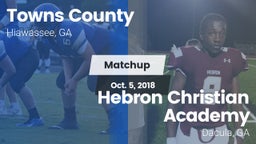 Matchup: Towns County High vs. Hebron Christian Academy  2018