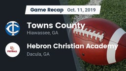 Recap: Towns County  vs. Hebron Christian Academy  2019