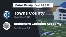 Recap: Towns County  vs. Bethlehem Christian Academy  2021