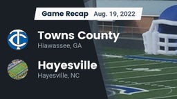 Recap: Towns County  vs. Hayesville 2022