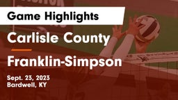 Carlisle County  vs Franklin-Simpson  Game Highlights - Sept. 23, 2023