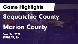 Sequatchie County  vs Marion County  Game Highlights - Jan. 26, 2021