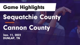 Sequatchie County  vs Cannon County  Game Highlights - Jan. 11, 2022