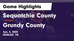 Sequatchie County  vs Grundy County  Game Highlights - Jan. 3, 2024