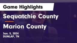 Sequatchie County  vs Marion County  Game Highlights - Jan. 5, 2024