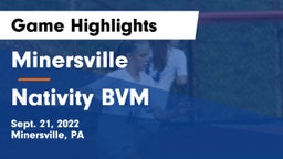Minersville  vs Nativity BVM  Game Highlights - Sept. 21, 2022
