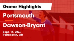 Portsmouth  vs Dawson-Bryant  Game Highlights - Sept. 14, 2023