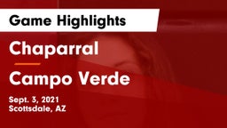 Chaparral  vs Campo Verde  Game Highlights - Sept. 3, 2021