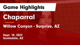 Chaparral  vs Willow Canyon  - Surprise, AZ Game Highlights - Sept. 10, 2022