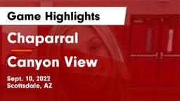Chaparral  vs Canyon View  Game Highlights - Sept. 10, 2022