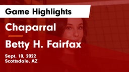 Chaparral  vs Betty H. Fairfax Game Highlights - Sept. 10, 2022