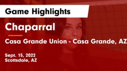 Chaparral  vs Casa Grande Union - Casa Grande, AZ Game Highlights - Sept. 15, 2022