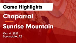 Chaparral  vs Sunrise Mountain  Game Highlights - Oct. 4, 2022